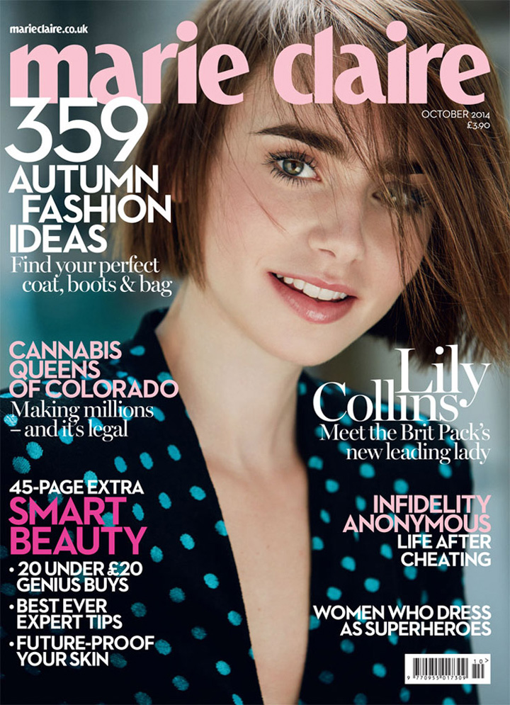 Lily Collins《Marie Claire》英國版2014年10月號