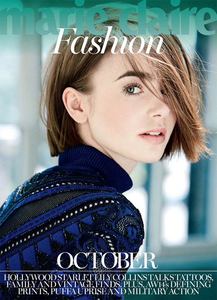 Lily Collins《Marie Claire》英國版2014年10月號