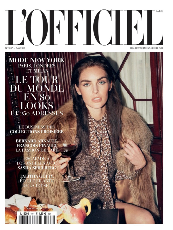 Hilary Rhoda《L'Officiel》法國版2016年8月號(hào)