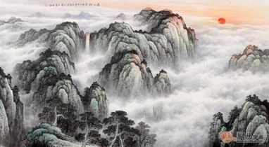 最蕩氣回腸的客廳山水畫，泰山日出山水畫品評(píng)